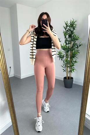 Oysho Gül Kurusu Dikişli Toparlayıcı Fit Tayt