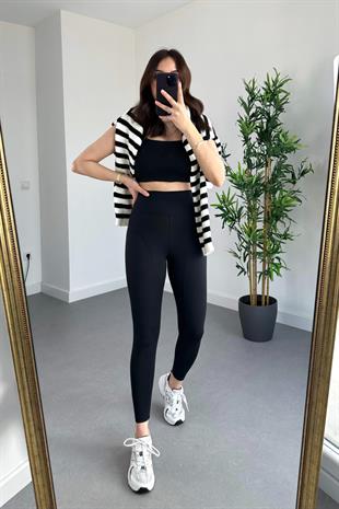 Oysho Siyah Dikişli Toparlayıcı Fit Tayt