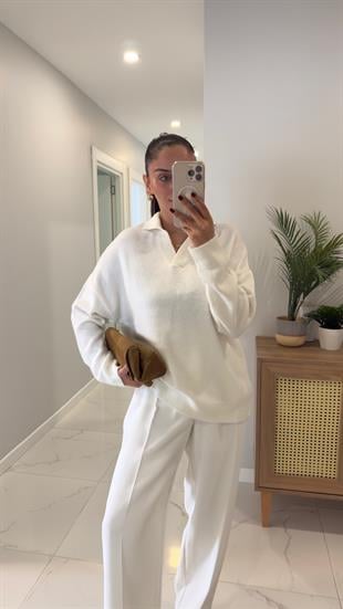 Tenso Ekru Polo Yaka Triko