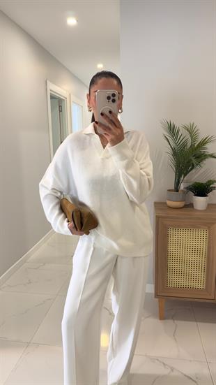 Tenso Ekru Polo Yaka Triko