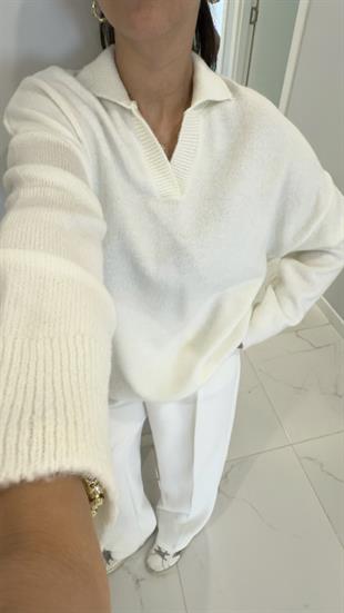 Tenso Ekru Polo Yaka Triko