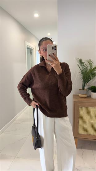 Tenso Koyu Tarçın Polo Yaka Triko