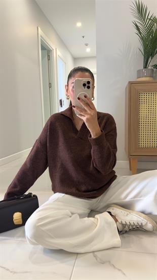 Tenso Koyu Tarçın Polo Yaka Triko