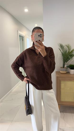 Tenso Koyu Tarçın Polo Yaka Triko