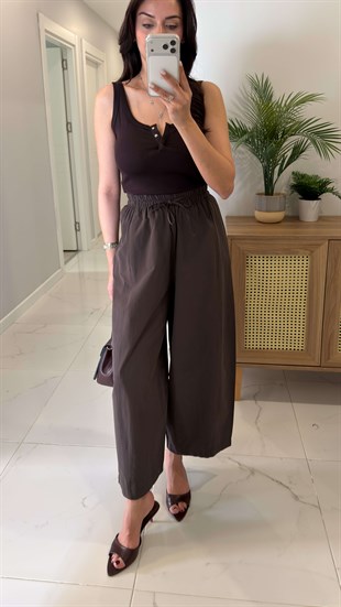 Thella Kahve Beli Lastikli Marka Model Pantolon