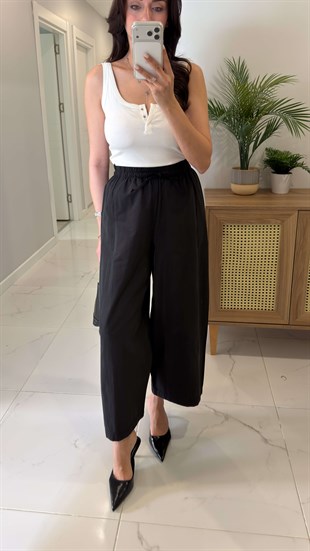 Thella Siyah Beli Lastikli Marka Model Pantolon