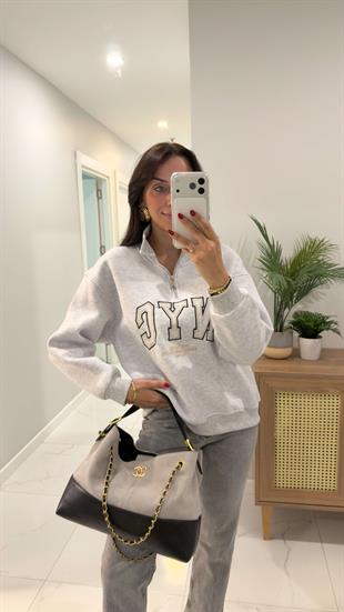 Tiessa Gri NYC Baskılı Sweat