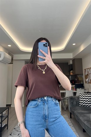 Bikbok Basic Kahve Tişört