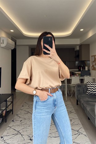 Krem Basic Tişört