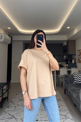Krem Basic Tişört