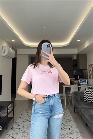 Pembe Salty Waves Tişört