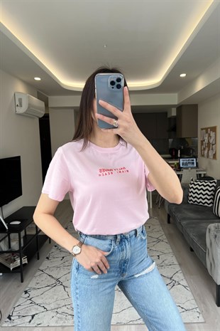 Pembe Salty Waves Tişört
