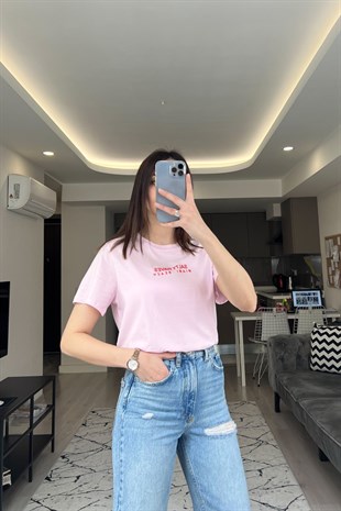 Pembe Salty Waves Tişört