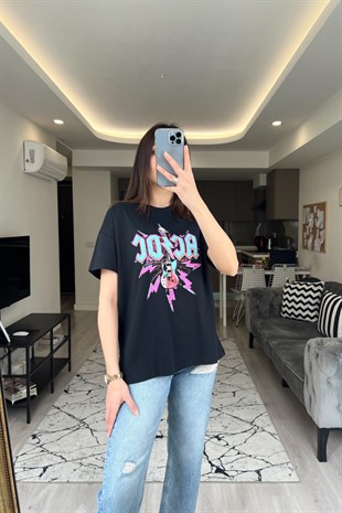 Siyah Baskılı Tişört
