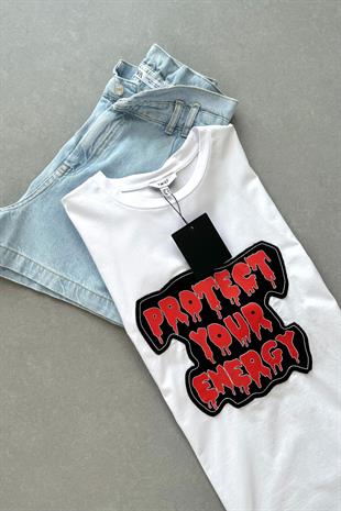 Twst Beyaz Protect İşlemeli Tişört