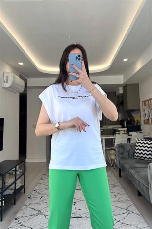ZR T Kol Yazı İşlemeli Tişört