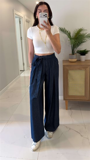 Todes Dark Blue Kendinden Bağlamalı Pantolon