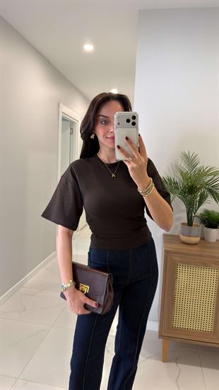 Tods Kahve Yarasa Kol Yanları Büzgülü Tişört
