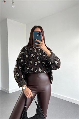 Gena Zebra Desenli Triko Kazak