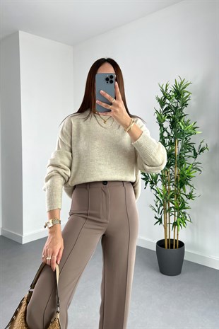 Woxe Taş Bisiklet Yaka Basic Triko
