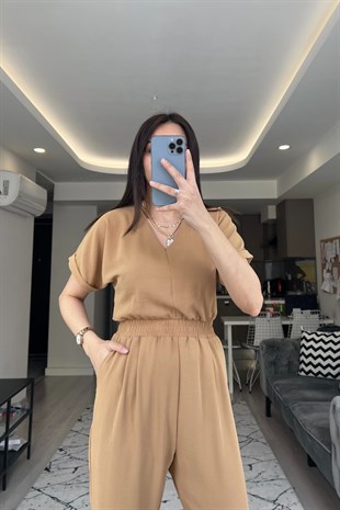 Camel Beli Lastikli Tulum