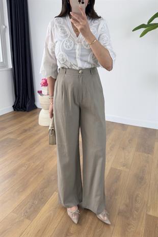 Ulsana Vizon Premium Linen Pantolon