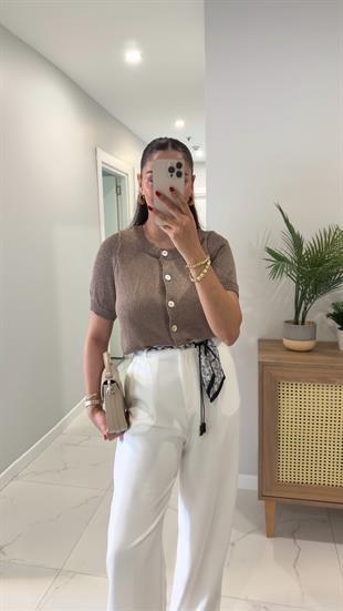 Unay Vizon Düğme Detaylı Triko Hırka