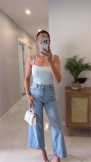Urta Bebe Mavisi Toka Detaylı Bodysuit