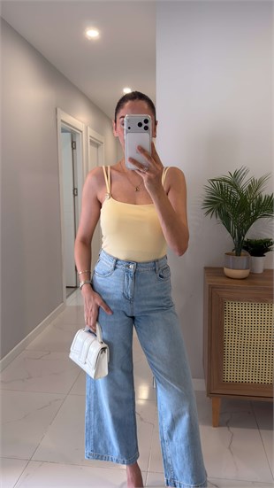 Urta Sarı Toka Detaylı Bodysuit