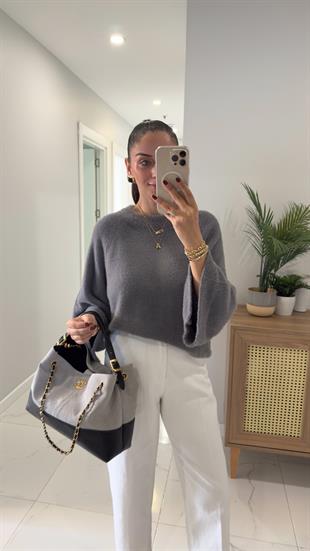 Utsa Gri Füme Yumuşak Dokulu Triko