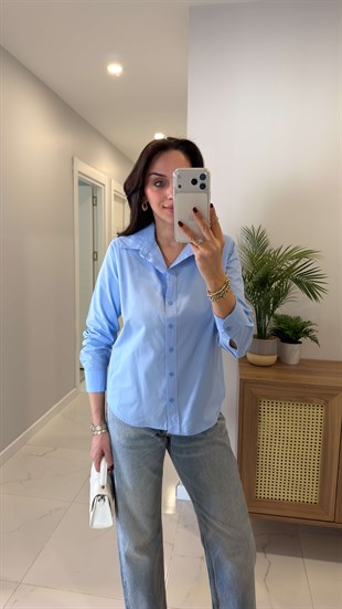 Vanne Bebe Mavi Premium Vatkalı Gömlek