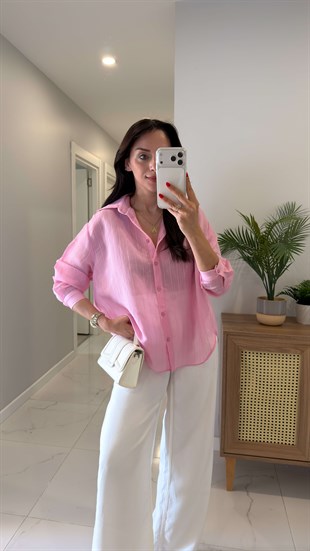 Verins Pembe Çizgili Gömlek