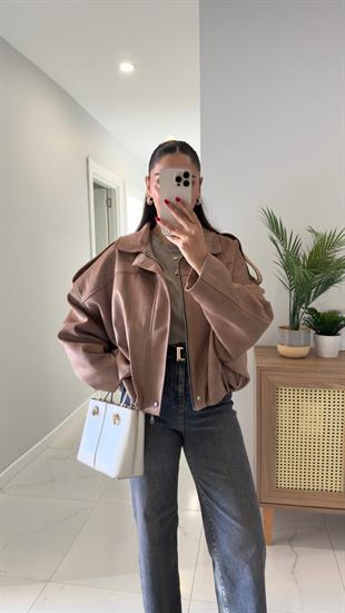 Veronic Vizon Süet Bomber Ceket