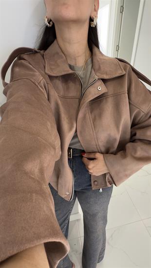 Veronic Vizon Süet Bomber Ceket