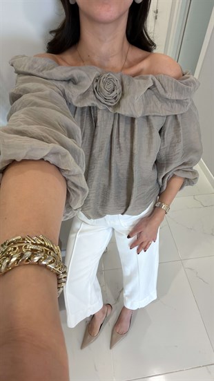 Versage Vizon Yaka Detaylı Bluz