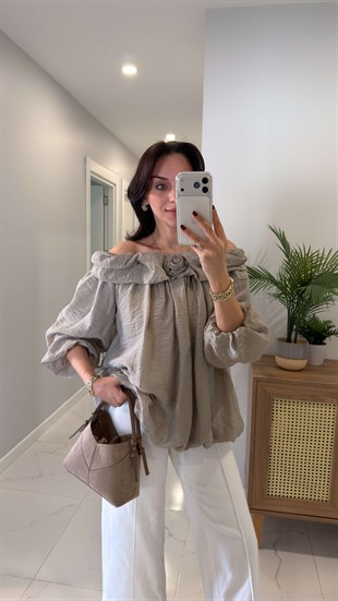 Versage Vizon Yaka Detaylı Bluz