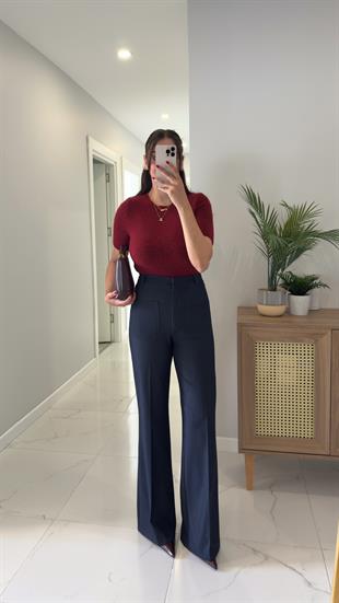 Viotta Dark Blue Ön Cep Detaylı Pantolon
