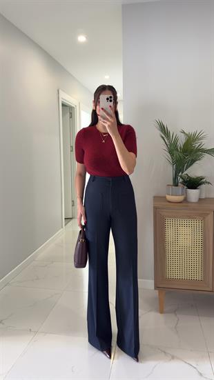 Viotta Dark Blue Ön Cep Detaylı Pantolon