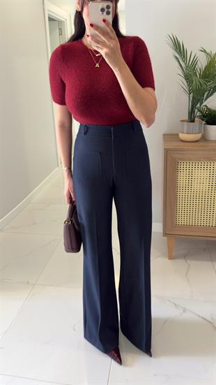 Viotta Dark Blue Ön Cep Detaylı Pantolon