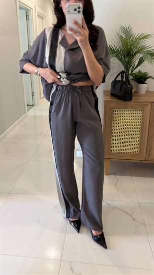 Vollida Vizon Ayarlanabilir Büzgülü Colorblock Takım