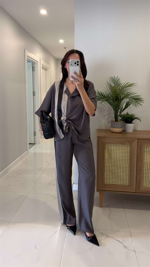 Vollida Vizon Ayarlanabilir Büzgülü Colorblock Takım