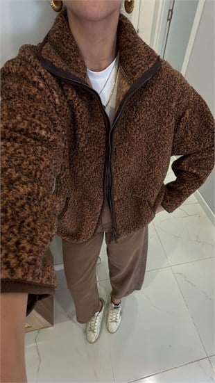 Vorse Koyu Kahve Peluşlu Hırka
