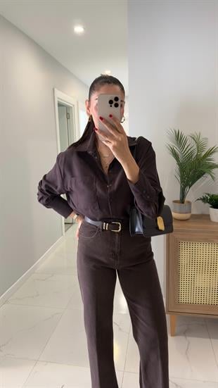 Vosti Kahve Süet Gömlek