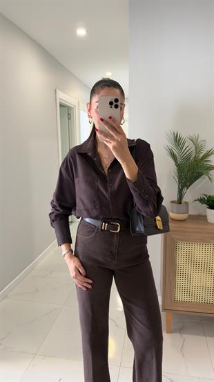 Vosti Kahve Süet Gömlek