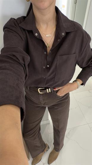 Vosti Kahve Süet Gömlek