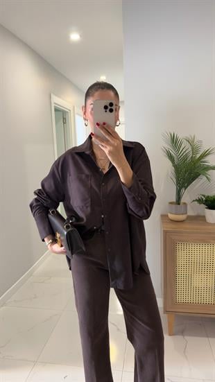 Vosti Kahve Süet Gömlek