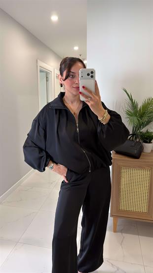 Vurda Siyah Saten Takım