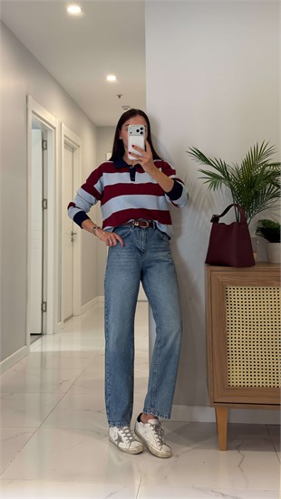 Warle Açık Mavi Mom Jean