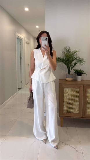 Wensy Ekru Gold Toka Detaylı Tulum