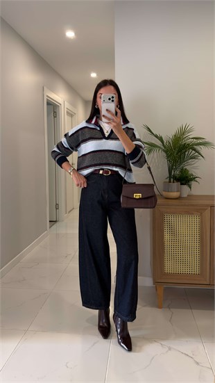 Widoste Dark Blue Barrel Jean